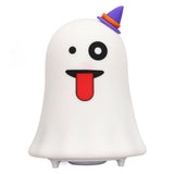 LED Cute Night Lamp Ghost Shaped 7 Colors Light USB Charging Silicone and ABS Bed Light for Kids Bedroom Halloween - Top-Down View
