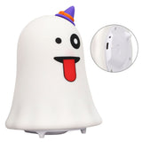 LED Cute Night Lamp Ghost Shaped 7 Colors Light USB Charging Silicone and ABS Bed Light for Kids Bedroom Halloween - Low Angle