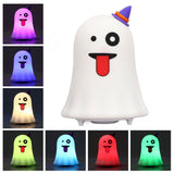 LED Cute Night Lamp Ghost Shaped 7 Colors Light USB Charging Silicone and ABS Bed Light for Kids Bedroom Halloween - Extra Image
