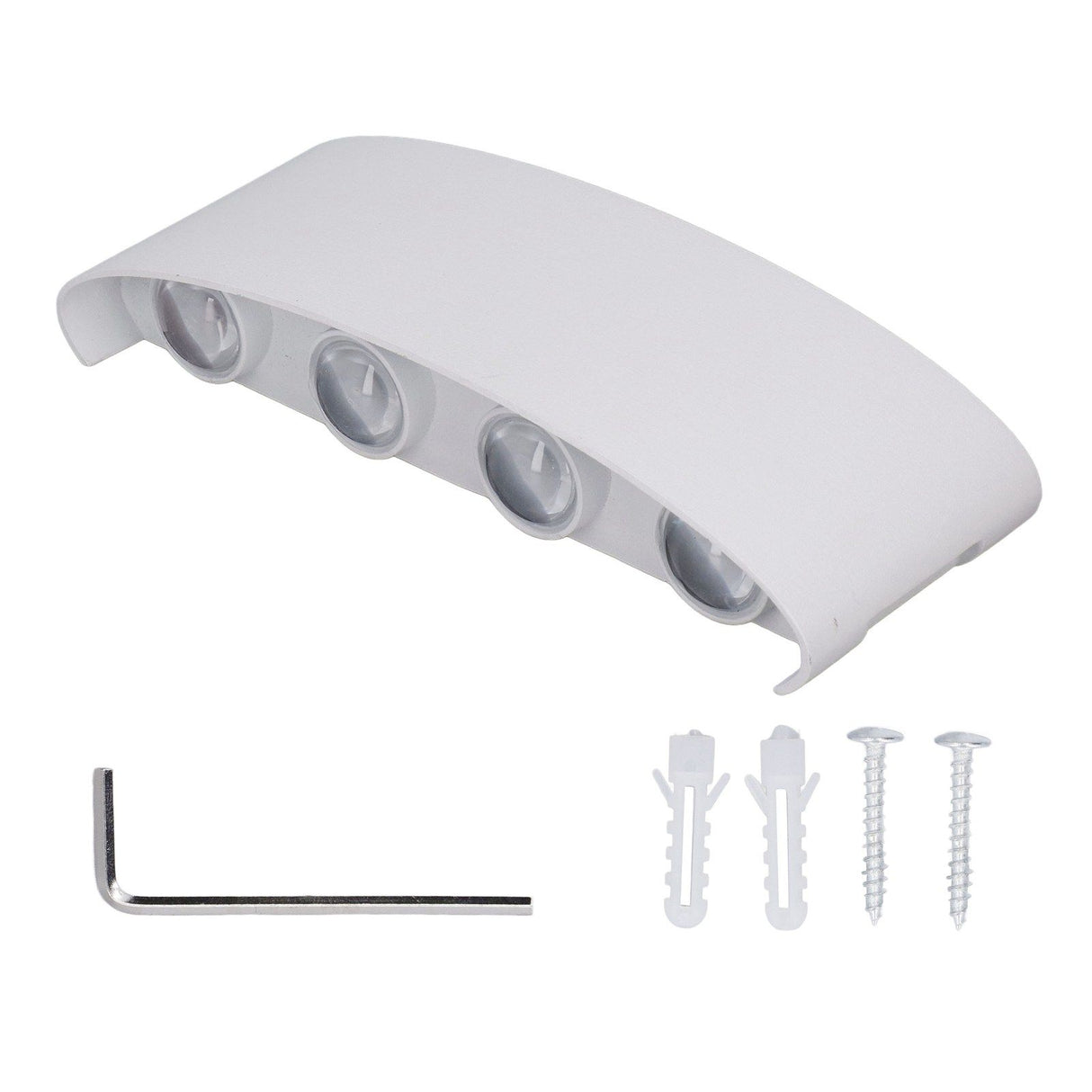 LED Wall Lamp Decorative White Housing White Lighting Indoor Wall Light for Hotel Garden Bedroom 90‑265V 8W