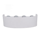 LED Wall Lamp Decorative White Housing White Lighting Indoor Wall Light for Hotel Garden Bedroom 90‑265V 8W - Top-Down View
