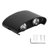 LED Wall Lamp Waterproof Modern Sconce Light Indoor Outdoor Decoration 90‑265V 4W Black Shell Warm Light