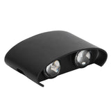 LED Wall Lamp Waterproof Modern Sconce Light Indoor Outdoor Decoration 90‑265V 4W Black Shell Warm Light - Front View