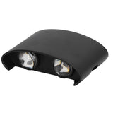 LED Wall Lamp Waterproof Modern Sconce Light Indoor Outdoor Decoration 90‑265V 4W Black Shell Warm Light - Top-Down View