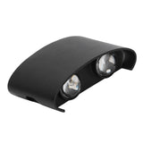 LED Wall Lamp Waterproof Modern Sconce Light Indoor Outdoor Decoration 90‑265V 4W Black Shell Warm Light