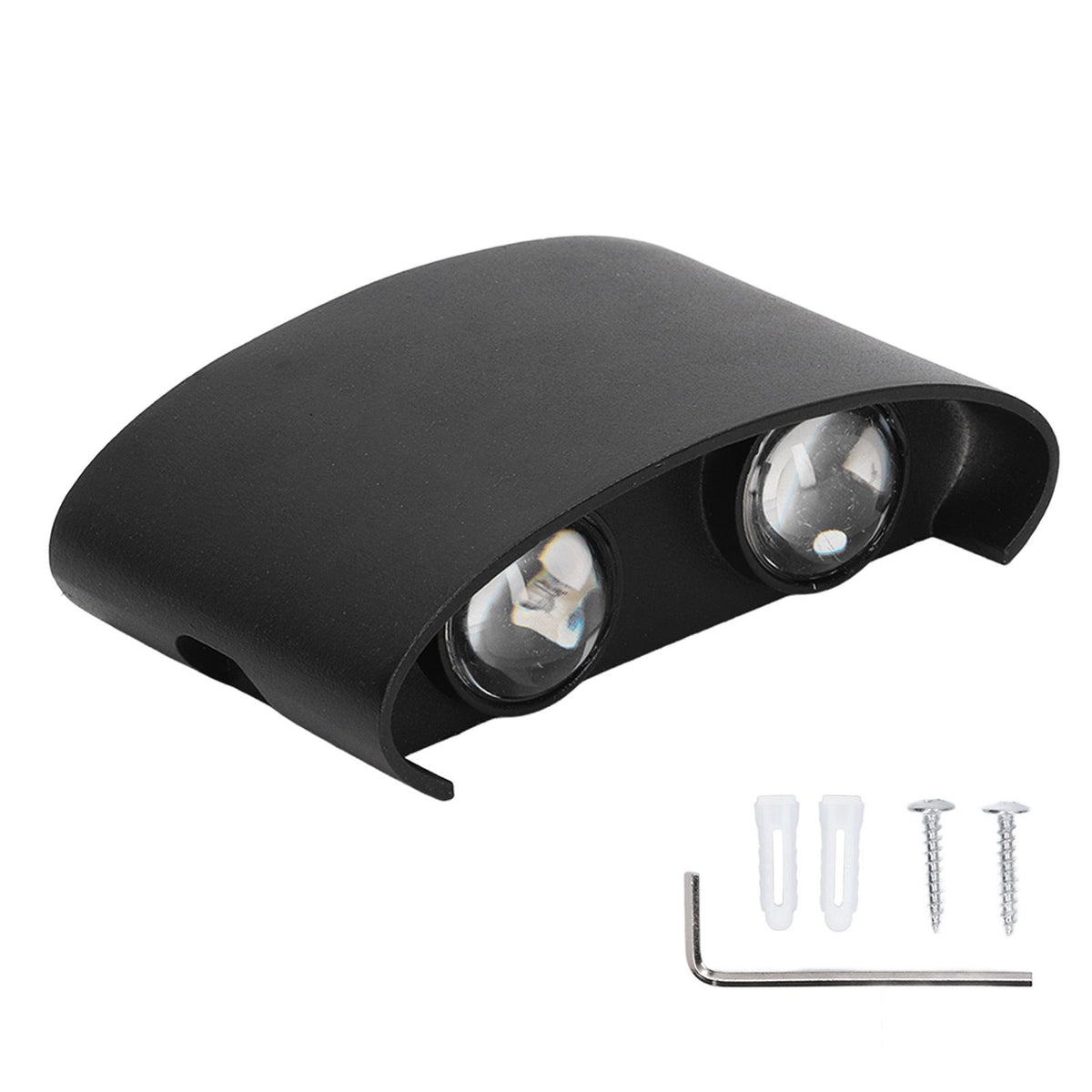 LED Wall Lamp Waterproof Modern Sconce Light Indoor Outdoor Decoration 90‑265V 4W Black Shell White Light