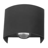 LED Wall Light Waterproof Decorative Aluminum Alloy Black Wall Sconce Lamp for Outdoor 110‑265V White Light