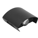 LED Wall Light Waterproof Decorative Aluminum Alloy Black Wall Sconce Lamp for Outdoor 110‑265V White Light