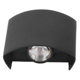 LED Wall Light Waterproof Decorative Aluminum Alloy Black Wall Sconce Lamp for Outdoor 110‑265V White Light