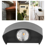 LED Wall Light Waterproof Decorative Aluminum Alloy Black Wall Sconce Lamp for Outdoor 110‑265V White Light