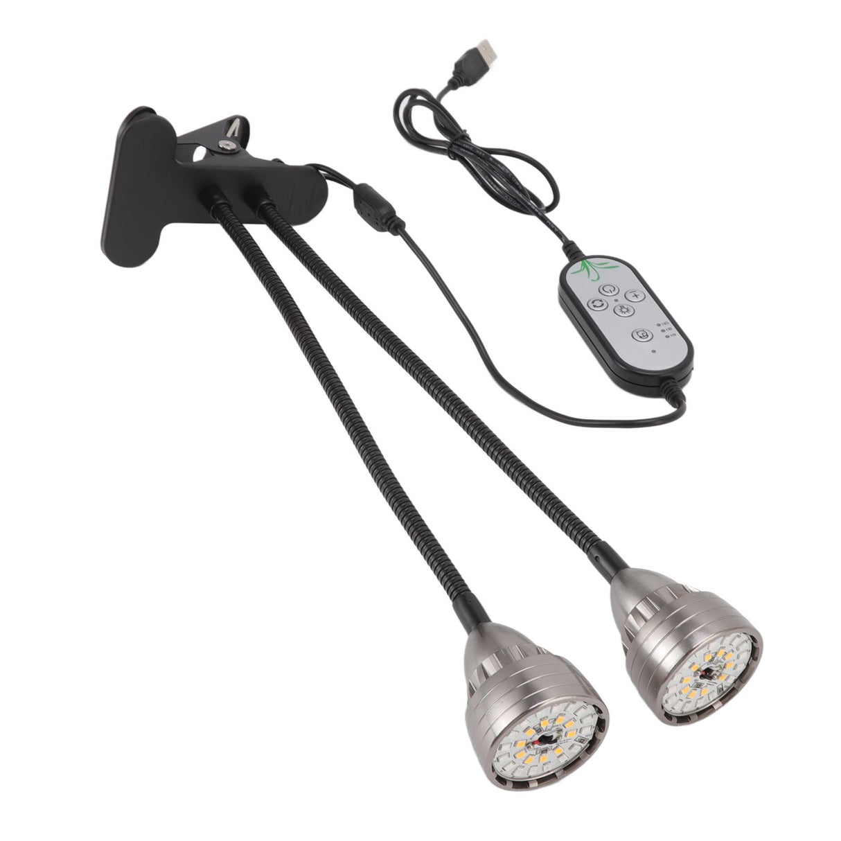 LED Plant Grow Lights Double Head Succulents Grow Fill Light USB Powered Growing Lamp with Clip