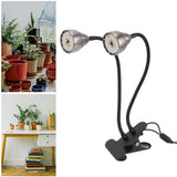 LED Plant Grow Lights Double Head Succulents Grow Fill Light USB Powered Growing Lamp with Clip