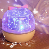 Star Projector Light Rechargeable Rotatable Cute Bow Bedroom Night Light for Children Kids Rechargeable - 45-Degree Angle
