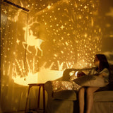 Star Projector Light Rechargeable Rotatable Cute Bow Bedroom Night Light for Children Kids Rechargeable