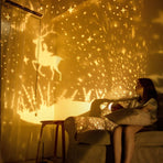 Star Projector Light Rechargeable Rotatable Cute Bow Bedroom Night Light for Children Kids Rechargeable