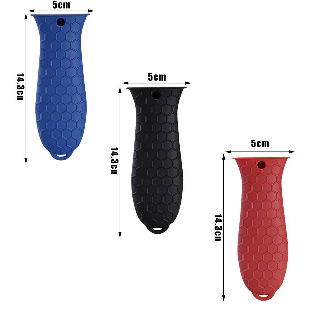 4PCS Silicone Hot Handle Holder and Silicone Auxiliary Handle Holder Iron Pan Handle Covers Pot Holder Handle Kitchen Gadget