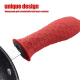 4PCS Silicone Hot Handle Holder and Silicone Auxiliary Handle Holder Iron Pan Handle Covers Pot Holder Handle Kitchen Gadget