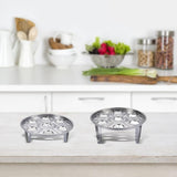Stainless Steel Steam Rack Multi Functional Stand Heat Resistant Egg Kitchen Utensils - Low Angle