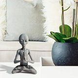 Garden Art Sculpture Meditating Statue Extraterrestrial Figurines for Indoor Outdoor Home Office Garden Lawn Decor - Front View