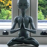 Garden Art Sculpture Meditating Statue Extraterrestrial Figurines for Indoor Outdoor Home Office Garden Lawn Decor