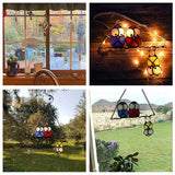 Metal Owl Hanging Decor Bird Sculpture Hanging Window Decoration for Indoor Outdoor Home Garden Bedroom - Rear View