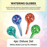 4PCS Plant Watering Globe Garden Watering Glass Drip Ball Automatic Glass Watering System for Indoor Potted Plants