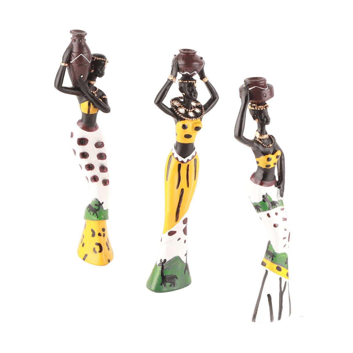 African Sculpture Women Figure Resin Statue Home Figurines Dolls Ornaments for Desktop Decoration