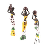 African Sculpture Women Figure Resin Statue Home Figurines Dolls Ornaments for Desktop Decoration - Front View