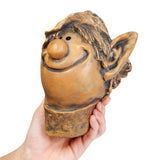 Garden Elf Tree Hugger Polyresin Tree Sculpture Garden Peeker Yard Art for Home Decoration - Top-Down View