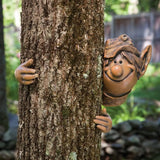 Garden Elf Tree Hugger Polyresin Tree Sculpture Garden Peeker Yard Art for Home Decoration