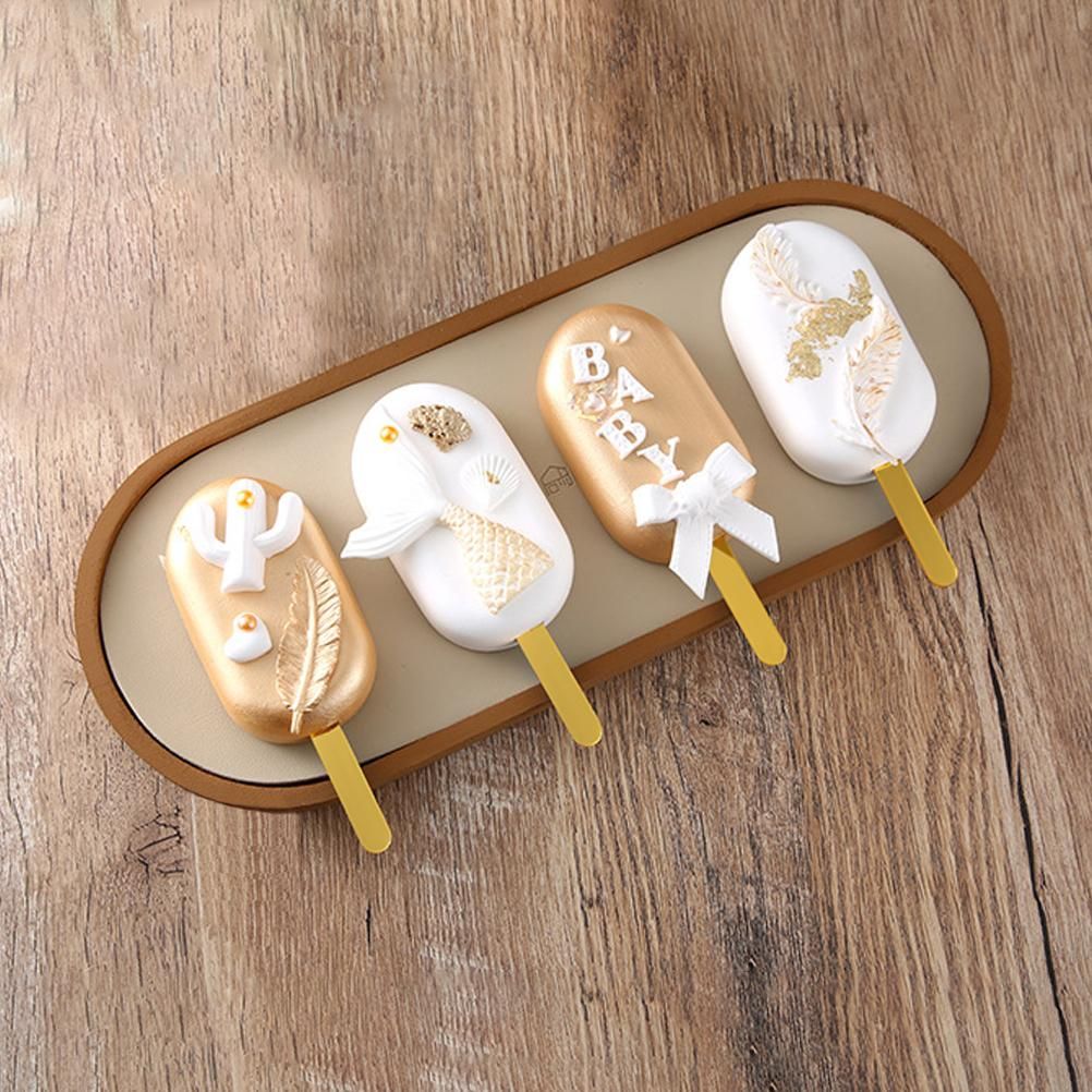 50PCS Acrylic Popsicle Sticks Reusable Cakesicle Sticks Party Favors for DIY Ice Cream Popsicle