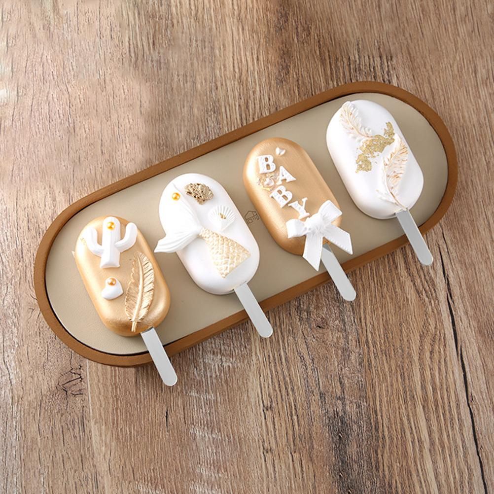 50PCS Acrylic Popsicle Sticks Reusable Cakesicle Sticks Party Favors for DIY Ice Cream Popsicle