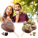 4 Cavities Ice Cream Mold Silicone Popsicle Mold Homemade Heart Shaped Paw Ice Cream Mold for DIY Popsicle Cake Jelly - Top-Down View