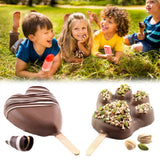 4 Cavities Ice Cream Mold Silicone Popsicle Mold Homemade Heart Shaped Paw Ice Cream Mold for DIY Popsicle Cake Jelly - 45-Degree Angle