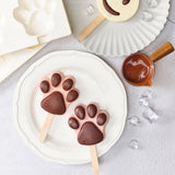 4 Cavities Ice Cream Mold Silicone Popsicle Mold Homemade Heart Shaped Paw Ice Cream Mold for DIY Popsicle Cake Jelly - Rear View