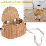 Kids Backpacks Portable Hand Woven Basket Handmade Woven Bike Basket Great for Camping Photography Posing Traveling
