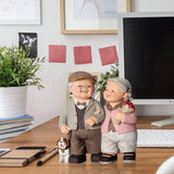 Elderly Couple Resin Statue Romantic Elderly Craft Adornment Home Decor Happy Couple Figurine for DIY Decoration