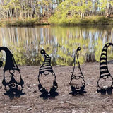 Garden Metal Statues Outdoor Iron Art Decoration Cute Standing Goblin Silhouette for Home Garden Yard Outdoor Decor