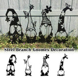 Garden Metal Statues Outdoor Iron Art Decoration Cute Standing Goblin Silhouette for Home Garden Yard Outdoor Decor