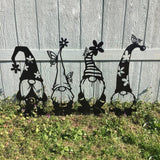 Garden Metal Statues Outdoor Iron Art Decoration Cute Standing Goblin Silhouette for Home Garden Yard Outdoor Decor