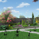 Garden Metal Statues Outdoor Iron Art Decoration Cute Standing Goblin Silhouette for Home Garden Yard Outdoor Decor