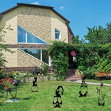 Garden Metal Statues Outdoor Iron Art Decoration Cute Standing Goblin Silhouette for Home Garden Yard Outdoor Decor