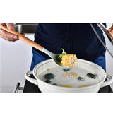 Cooking Scooping Spoon Wooden Handle Baking Utensils Durable Sturdy Silicone Cooking Utensils - Side View