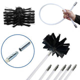Chimney Cleaning Brush Chimney Sweeping Tool and Rods Kit Duct Clean Kit Cleaning Tool - Top-Down View