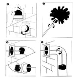 Chimney Cleaning Brush Chimney Sweeping Tool and Rods Kit Duct Clean Kit Cleaning Tool - Low Angle