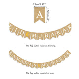 Eid Mubarak Banner Burlap Flag Decoration Eid Celebration Hanging Banner for Corridor Windows Living Room
