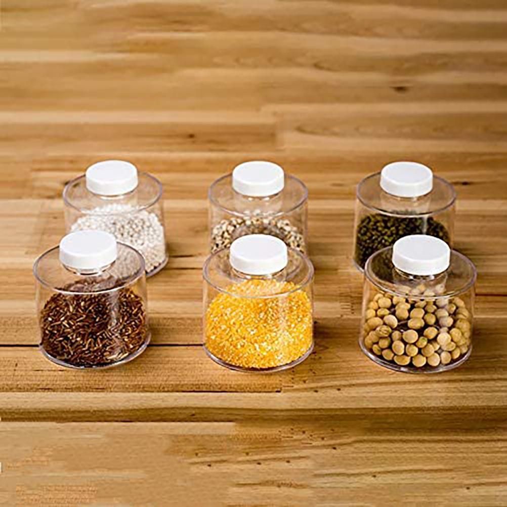 6PCS Spice Storage Boxes Stackable Spice Tower Racks Transparent Seasoning Cans Kitchen Tools