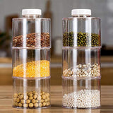 6PCS Spice Storage Boxes Stackable Spice Tower Racks Transparent Seasoning Cans Kitchen Tools - Rear View