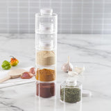 6PCS Spice Storage Boxes Stackable Spice Tower Racks Transparent Seasoning Cans Kitchen Tools