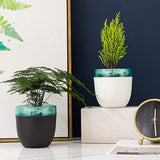 Automatic Self Watering Flower Pot Double Layer Design Planter for Office Home Gardening
